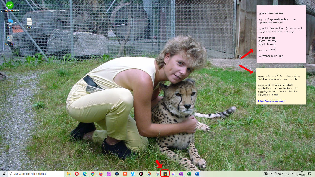 Desktop Gepard Kurznotiz